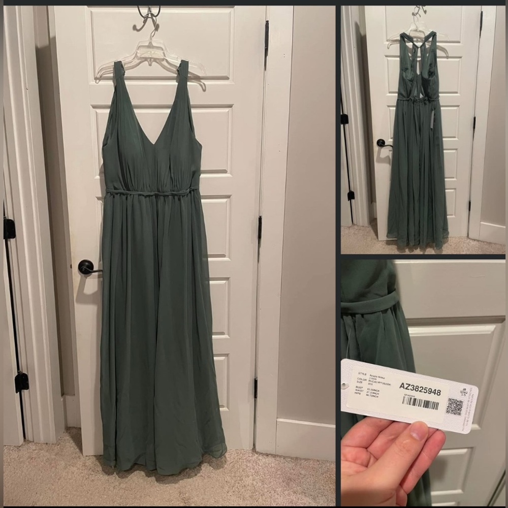 Azazie eucalyptus Green Maxi Dress